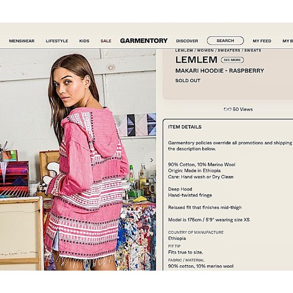 2xHP🎉 New Lemlem Makari Hoodie in Raspberry Size S - Picture 3 of 9